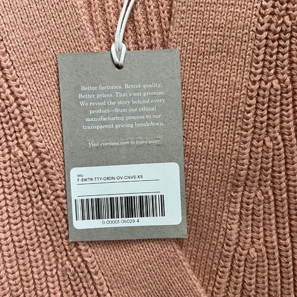 Everlane Blush Pink /terracotta /clay 100% organic cotton, NWT women’s size XS - Picture 5 of 6